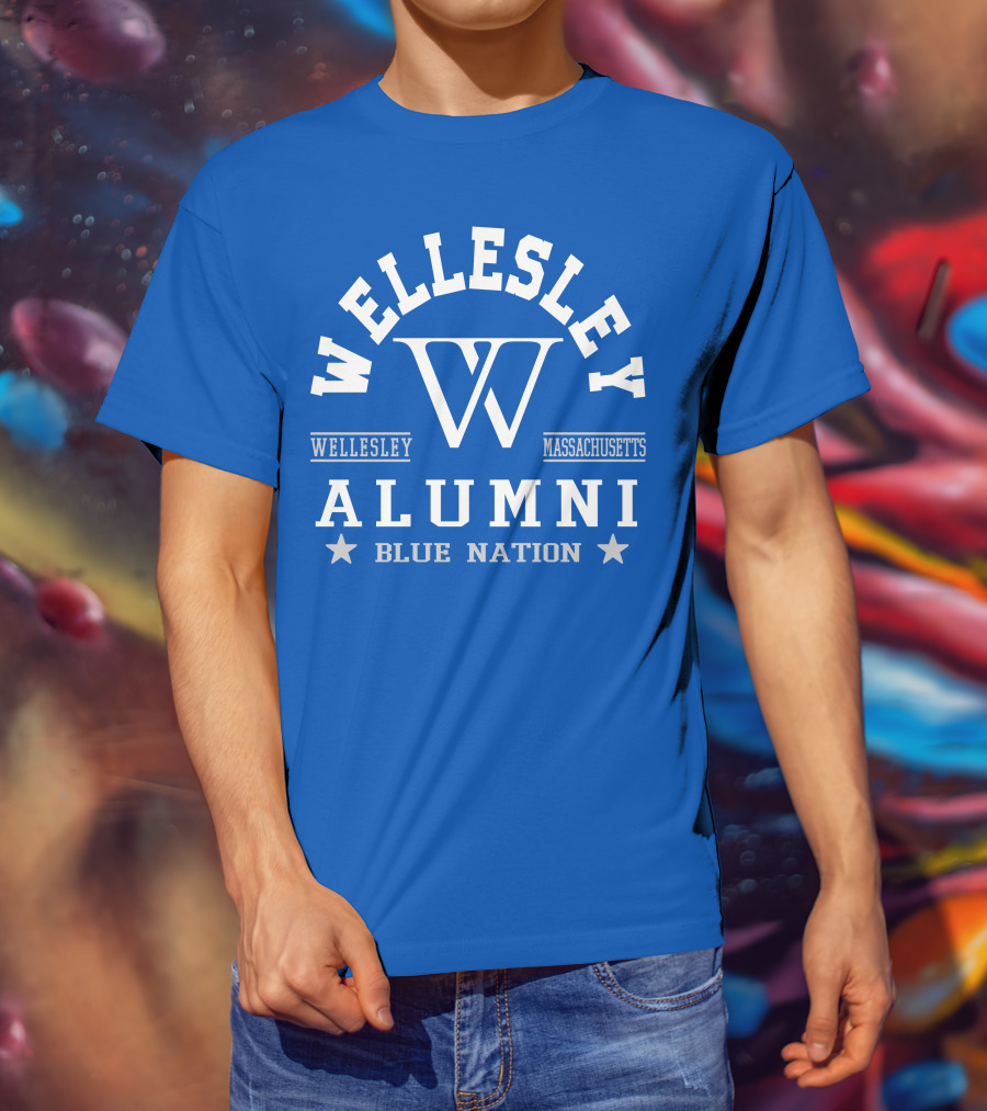 Wellesley Massachusetts Alumni Blue Nation T-Shirt
