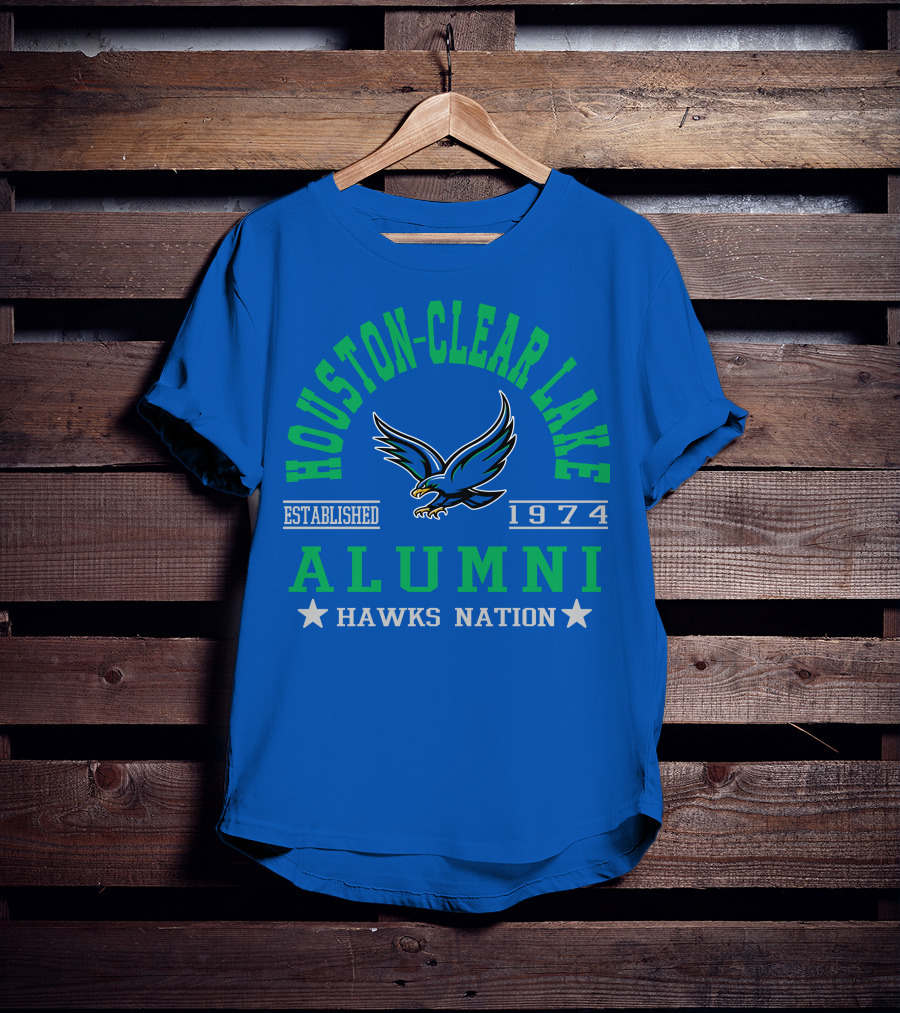 Houston-Clear Lake Alumni Established 1974 Hawks Nation T-Shirt