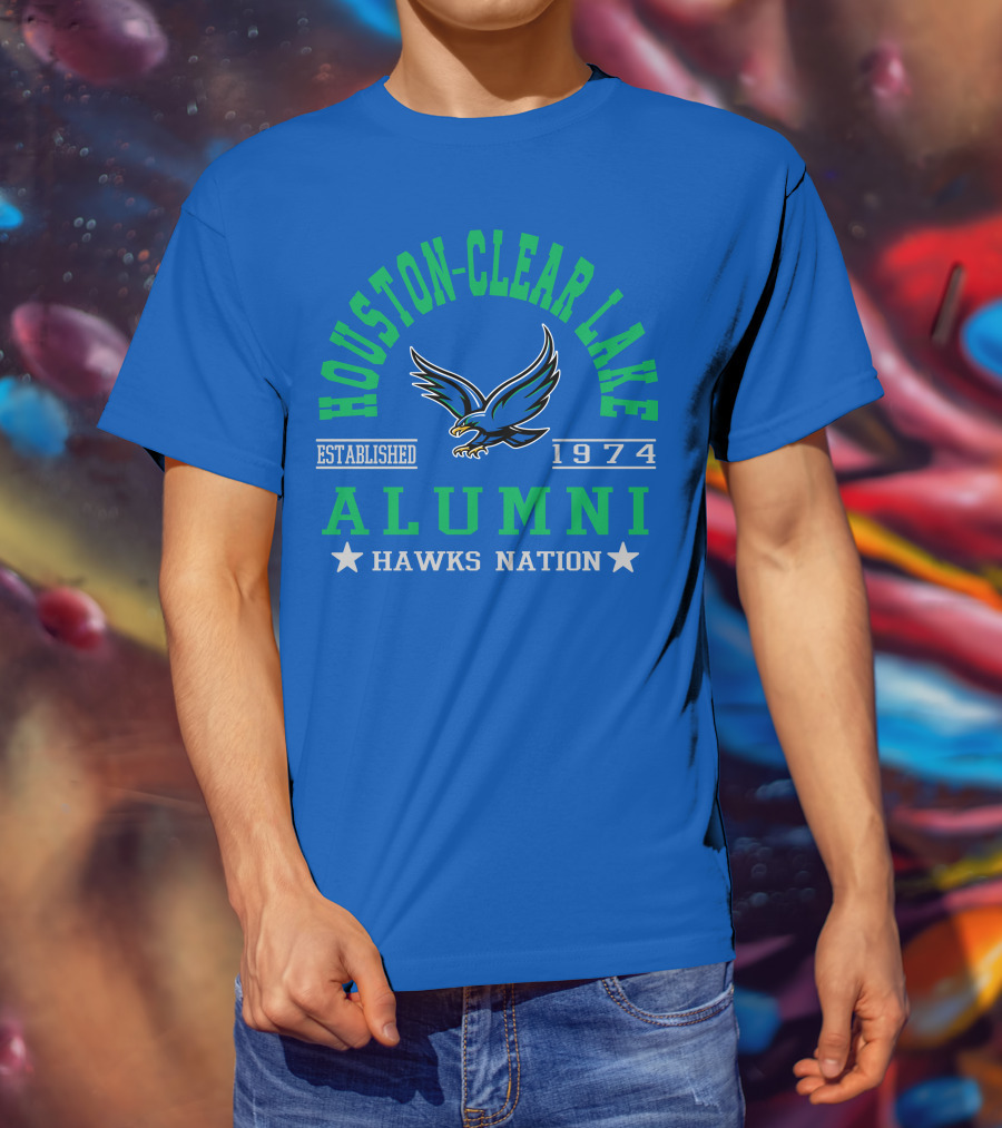 Houston-Clear Lake Alumni Established 1974 Hawks Nation T-Shirt