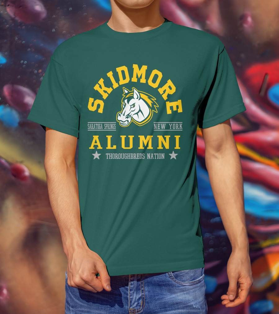Skidmore College Alumni Saratoga Springs New York Thoroughbreds Nation T-Shirt