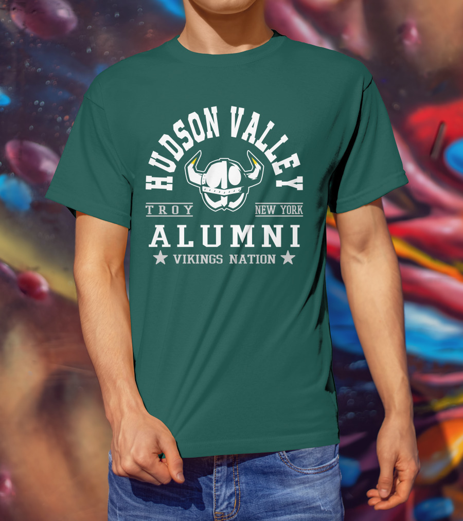Hudson Valley Troy New York Alumni Vikings Nation T-Shirt