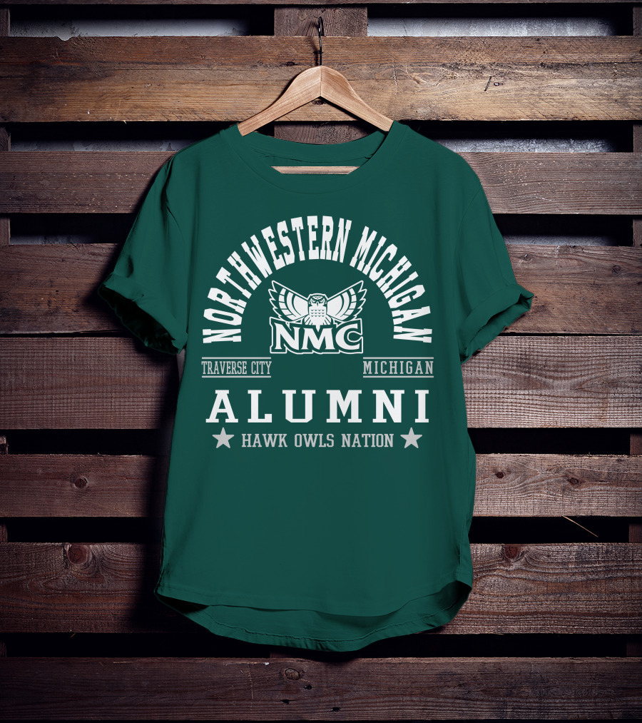 Northwestern Michigan NMC Traverse City Alumni Hawk Owls Nation T-Shirt