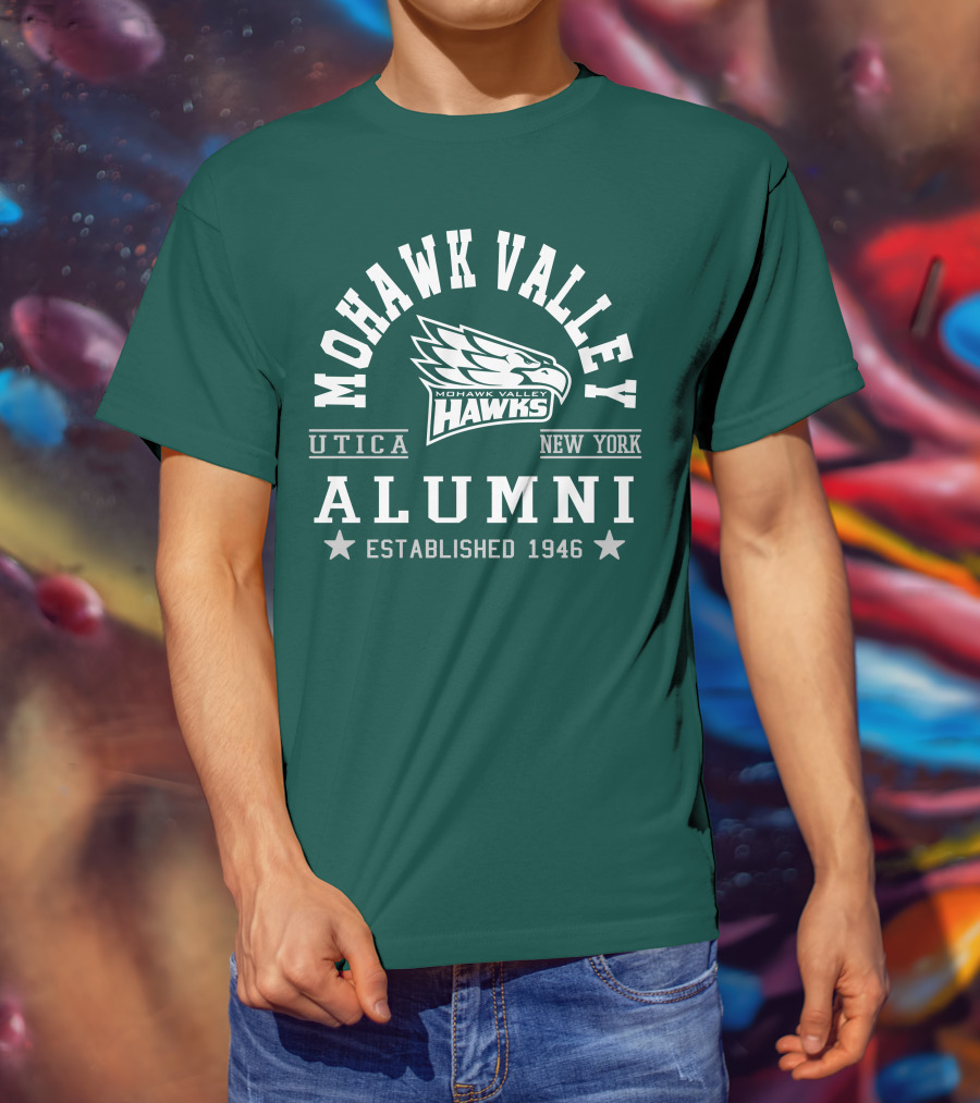 Mohawk Valley Hawks Alumni Utica New York Established 1946 T-Shirt