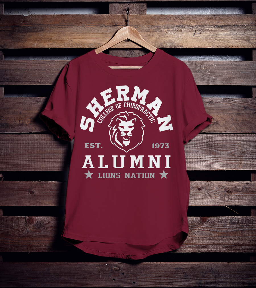 SHERMAN College Of Chiropractic Alumni EST. 1973 Lions Nation T-Shirt