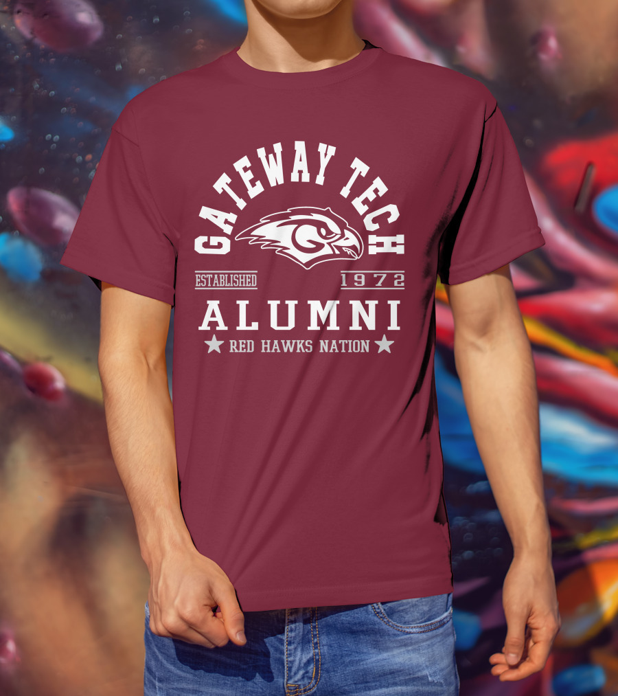 Gateway Tech Alumni Established 1972 Red Hawks Nation T-Shirt
