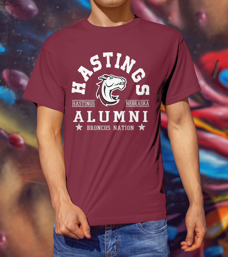 Hastings Nebraska Alumni Broncos Nation Hastings College T-Shirt