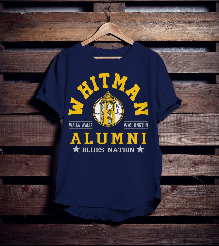 Whitman College Alumni Walla Walla Washington Blues Nation T-Shirt