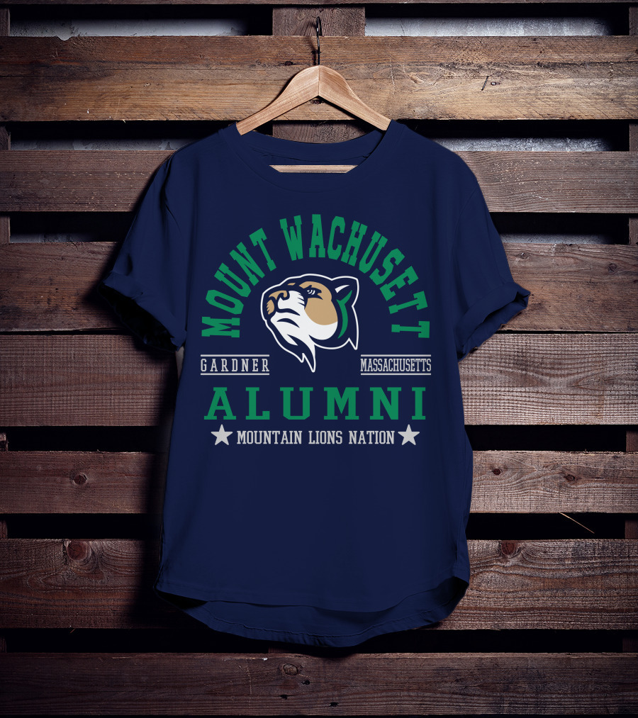 Mount Wachusett Alumni Gardner Massachusetts Mountain Lions Nation T-Shirt