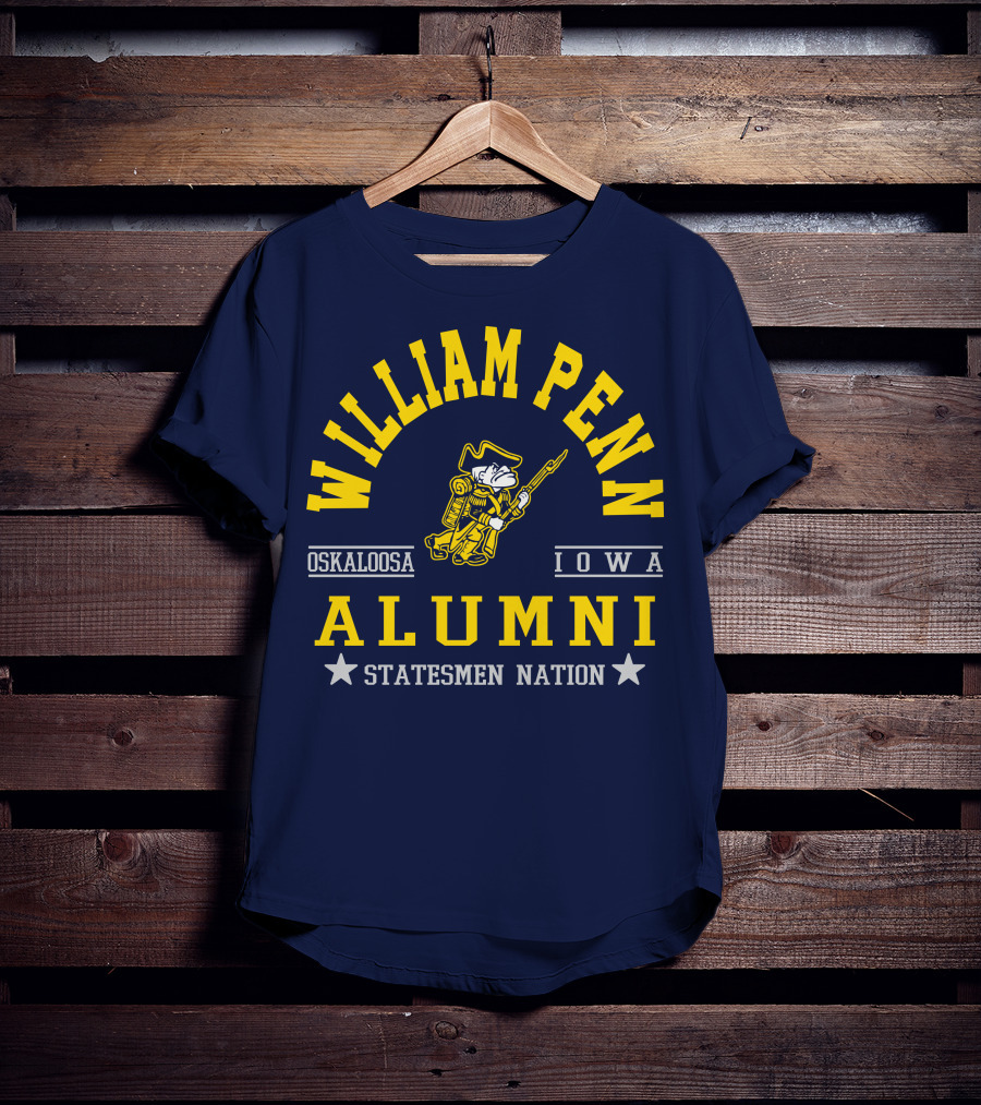 William Penn Oskaloosa Iowa Alumni Statesmen Nation T-Shirt