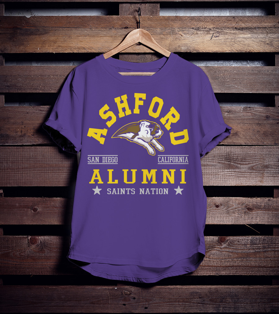 Ashford Alumni San Diego California Saints Nation T-Shirt