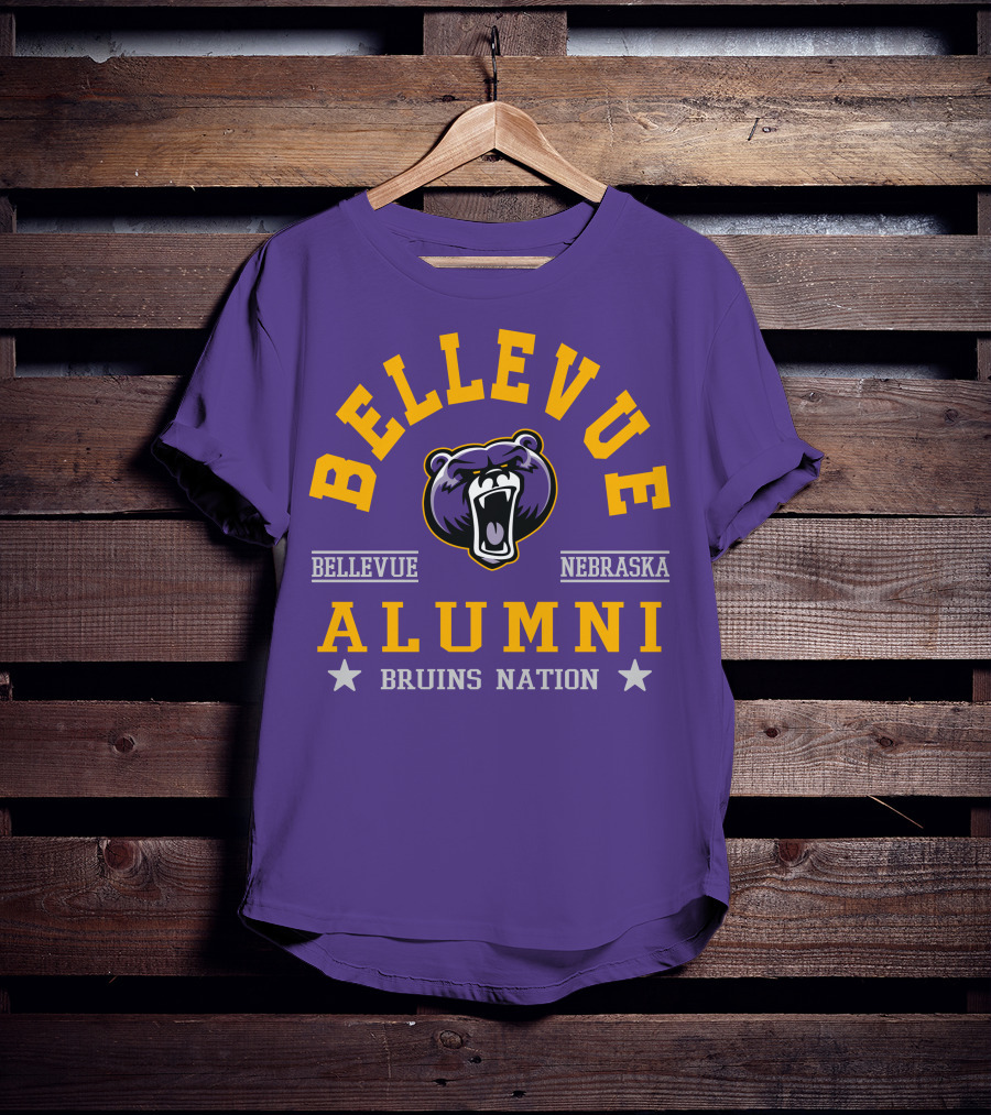 Bellevue Nebraska Alumni Bruins Nation Bear T-Shirt