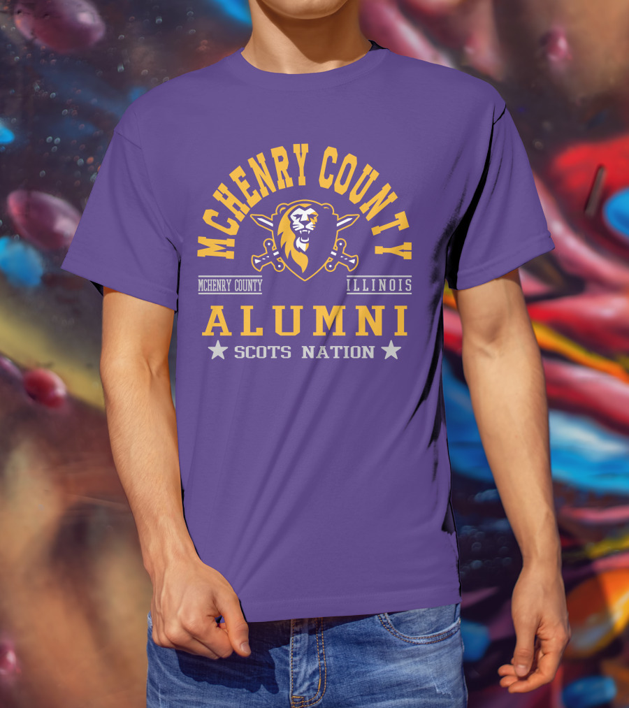 McHenry County Illinois Alumni Scots Nation Lion Crest T-Shirt