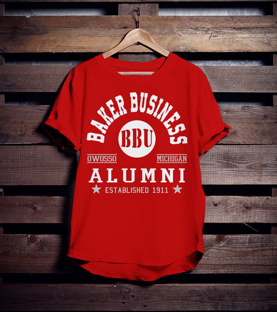 Baker Business BBU Alumni Owosso Michigan Established 1911 T-Shirt