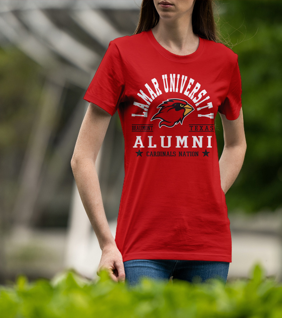 Lamar University Alumni Beaumont Texas Cardinals Nation T-Shirt