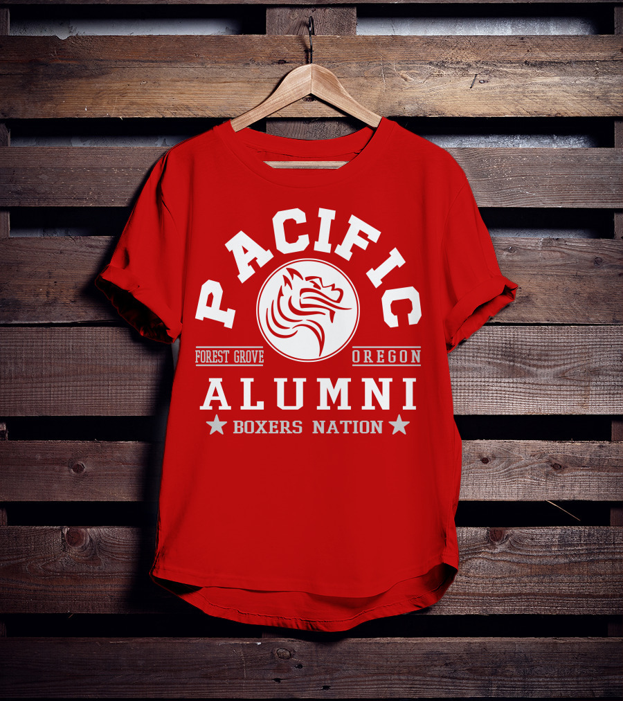 Pacific Alumni Forest Grove Oregon Boxers Nation T-Shirt