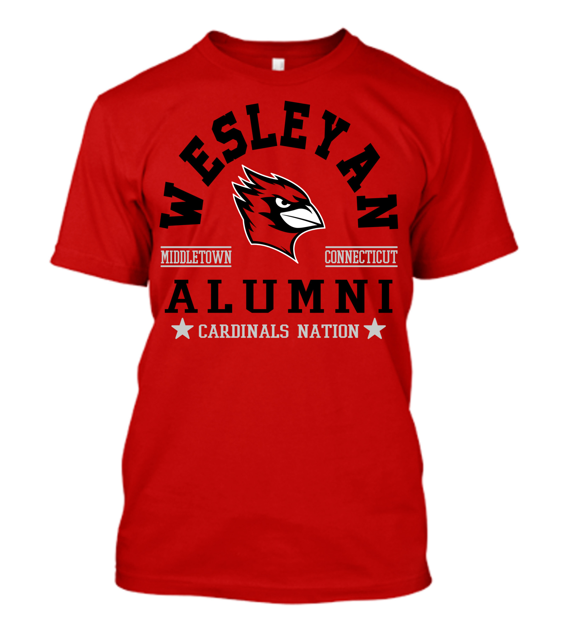 Wesleyan Alumni Middletown Connecticut Cardinals Nation T-Shirt