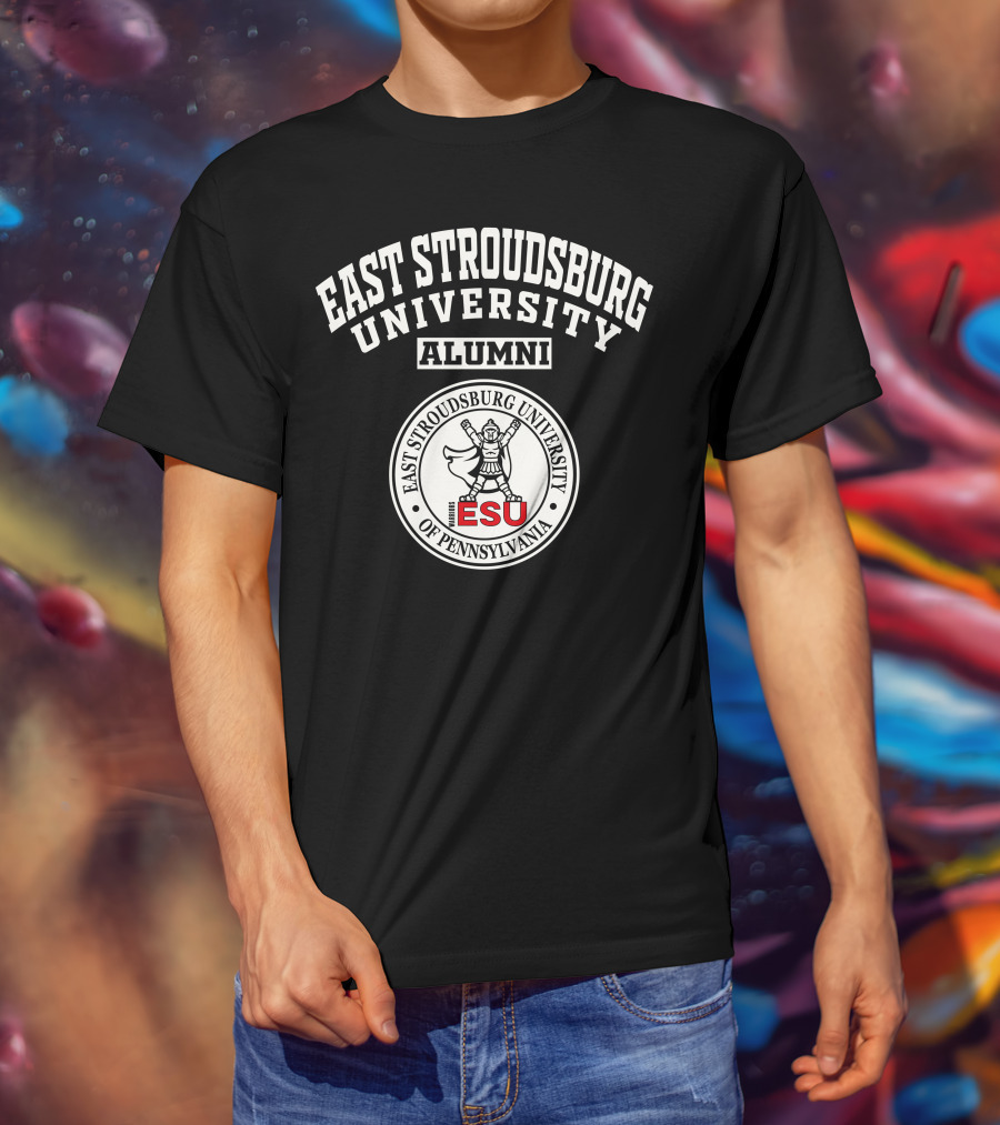 East Stroudsburg University Alumni Seal With Warrior ESU Of Pennsylvania T-Shirt