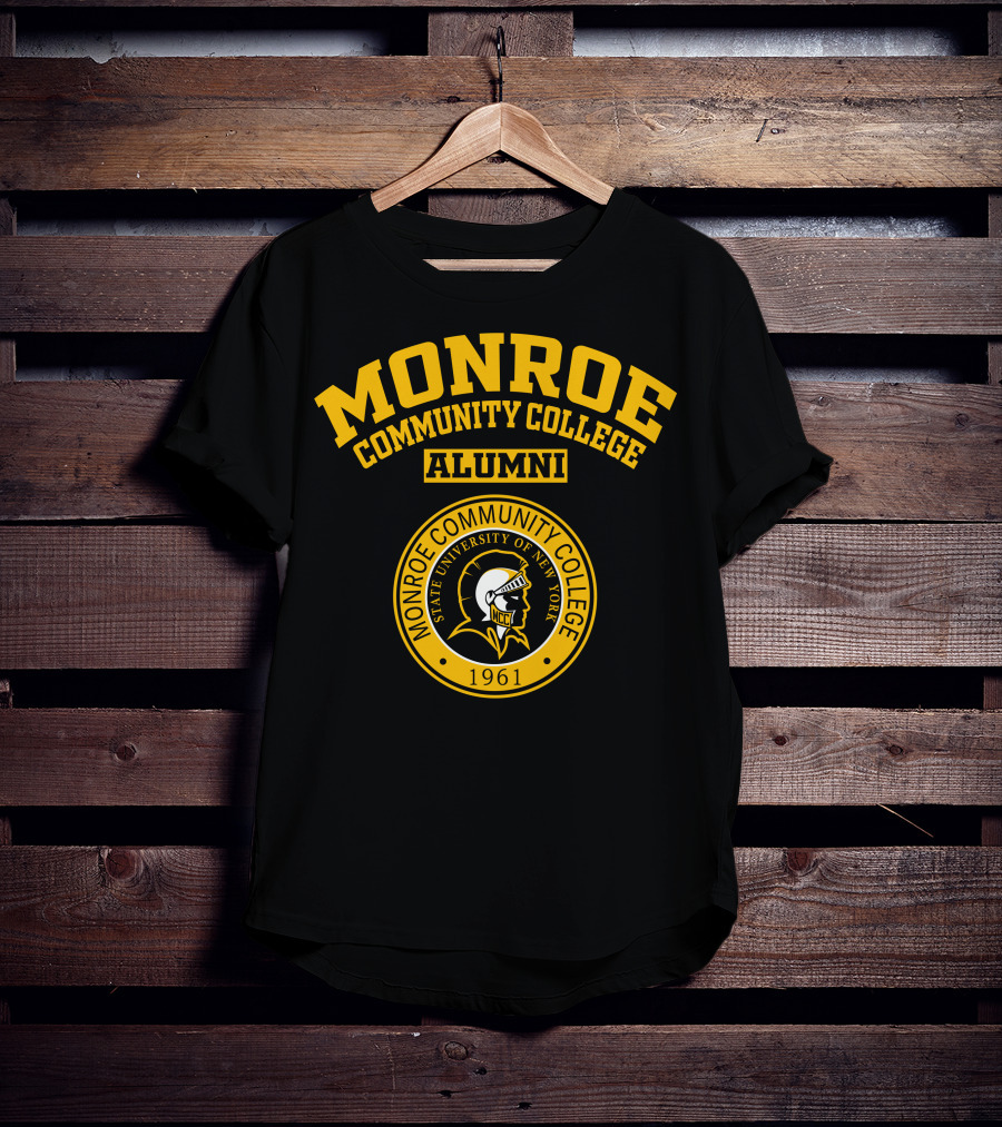 Monroe Community College Alumni State University Of New York 1961 MCC Spartan Emblem T-Shirt