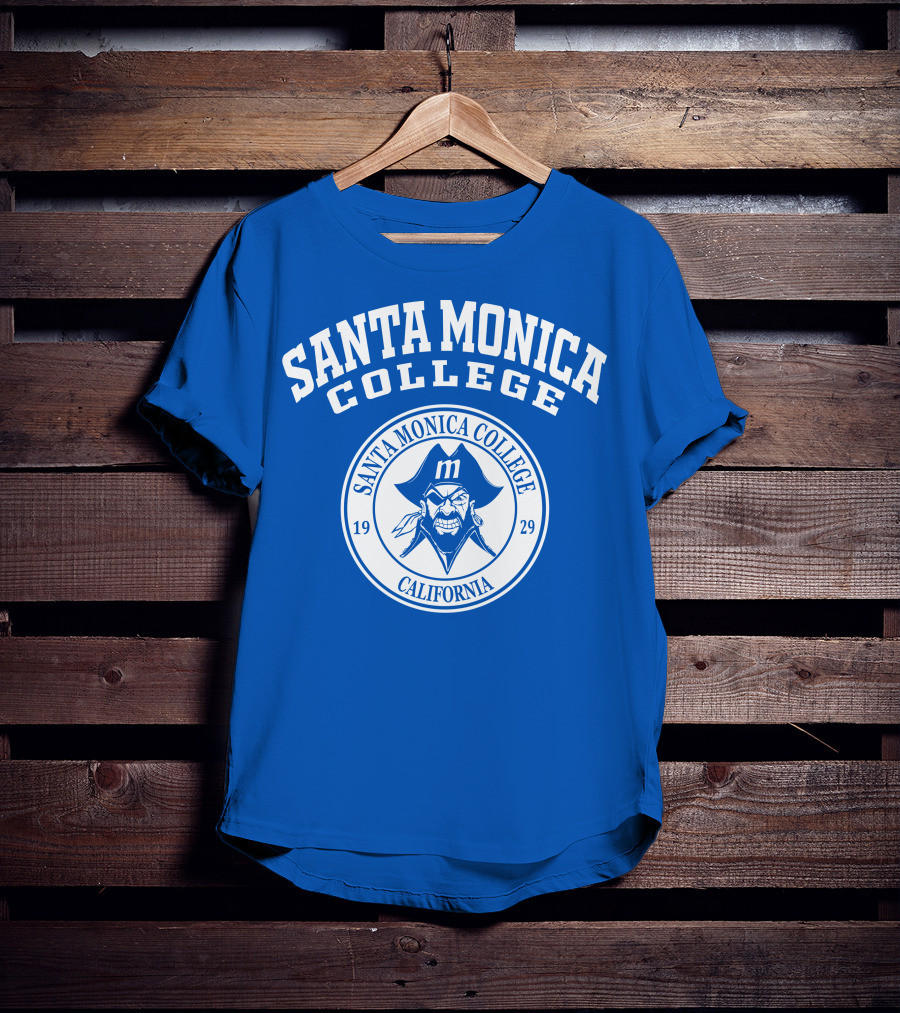 Santa Monica College California 1929 Pirate Logo Blue Background T-Shirt