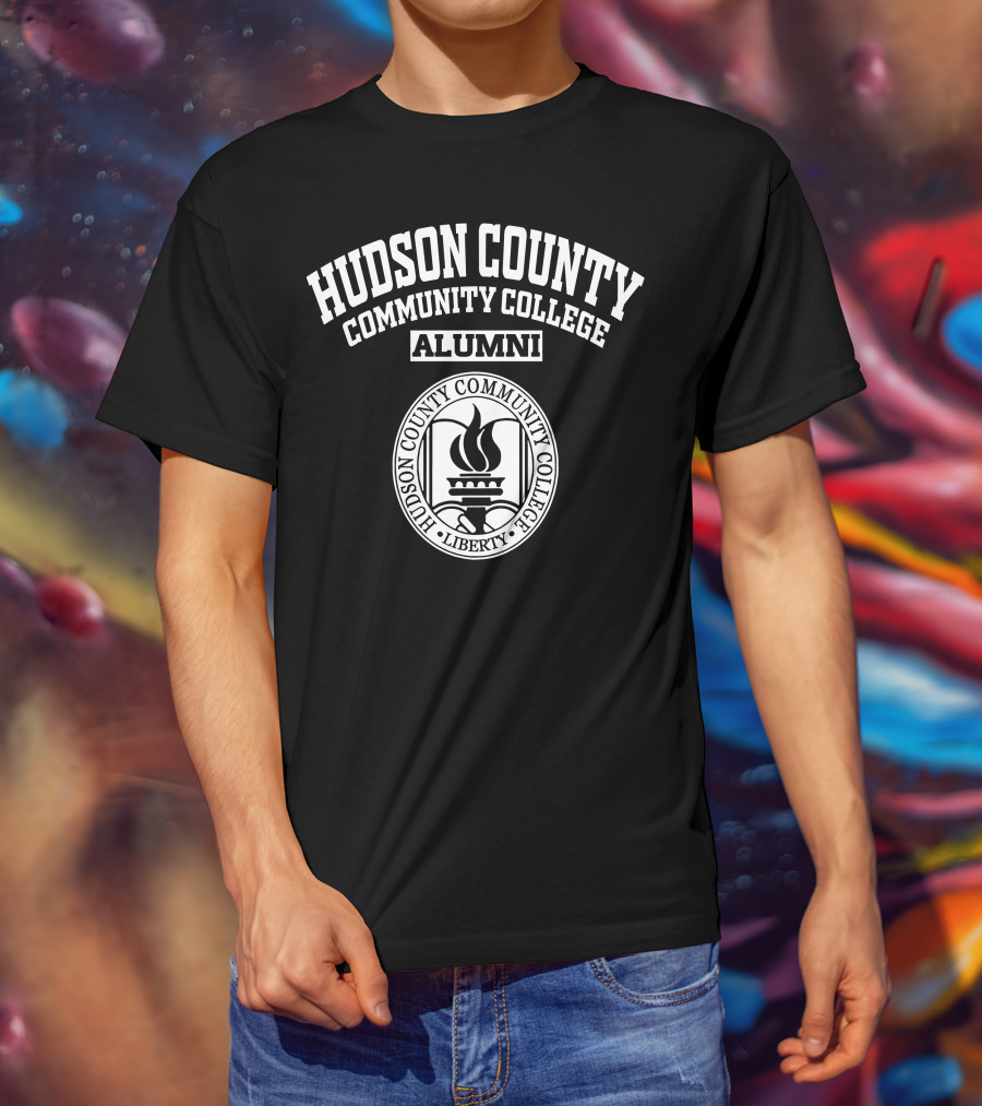 Hudson County Community College Alumni Liberty Emblem T-Shirt