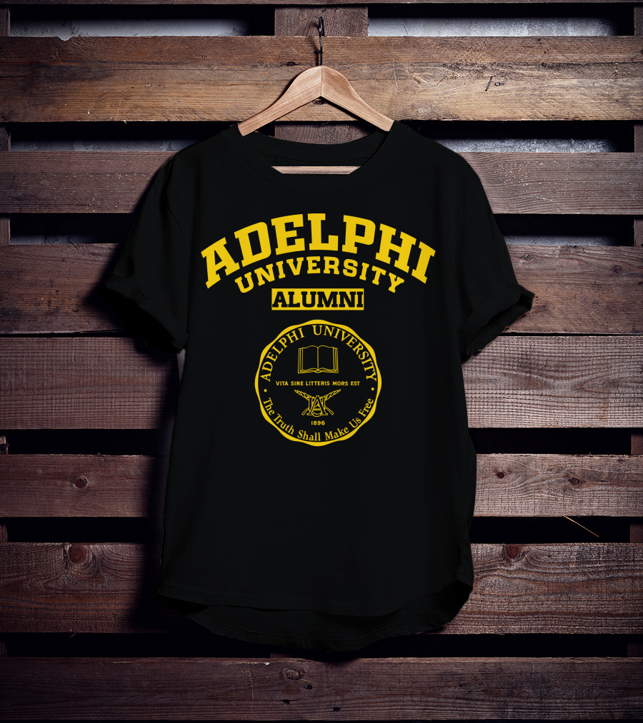 Adelphi University Alumni Seal Vita Sine Litteris Mors Est 1896 The Truth Shall Make Us Free T-Shirt