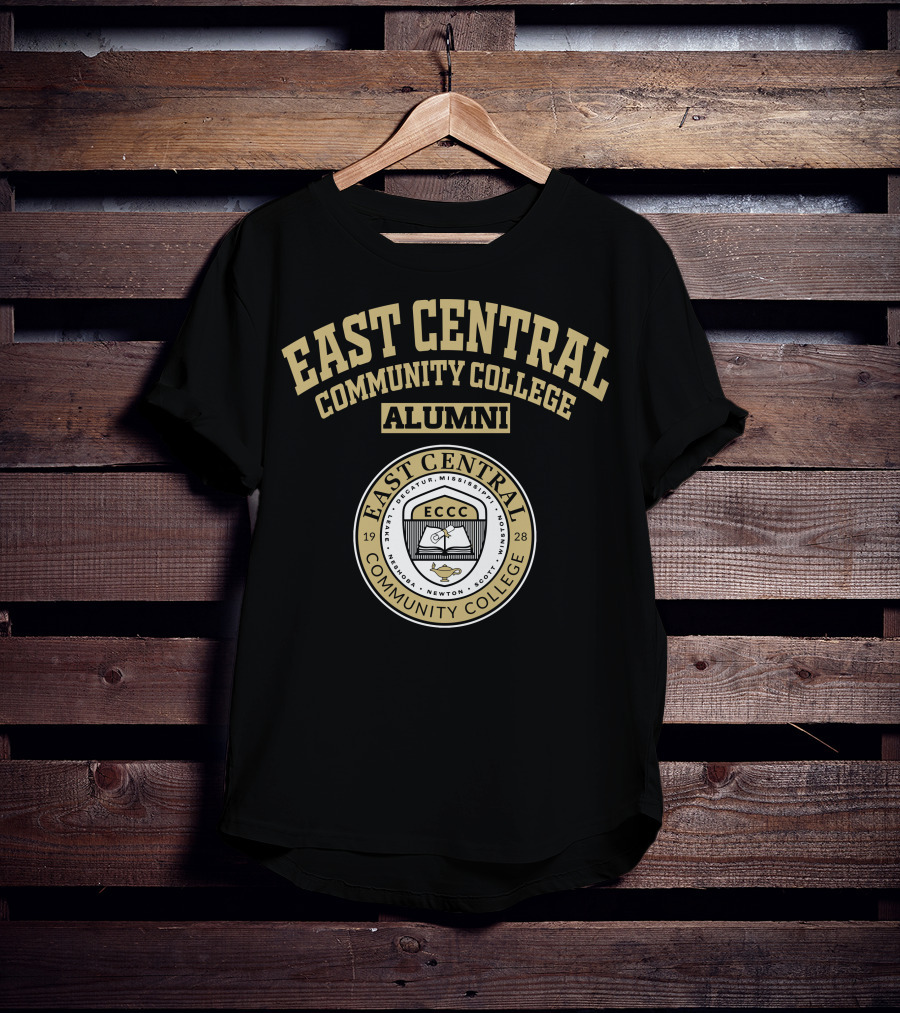 East Central Community College Alumni 1928 Seal ECCC Decatur Mississippi Newton Scott Winston Acknowledgment T-Shirt