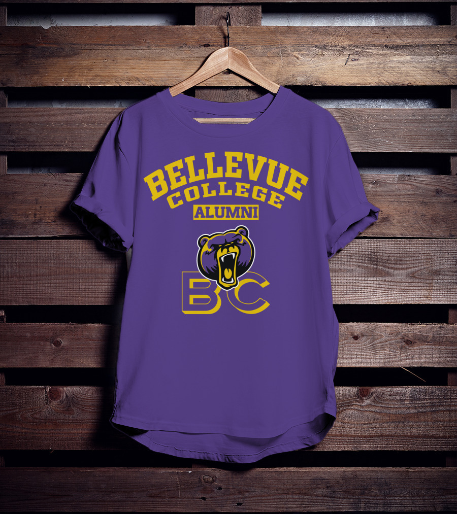 Bellevue College Alumni BC Bear Logo Purple T-Shirt