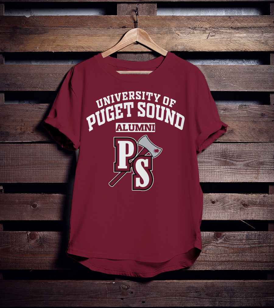 University Of Puget Sound Alumni PS Logo Axe T-Shirt
