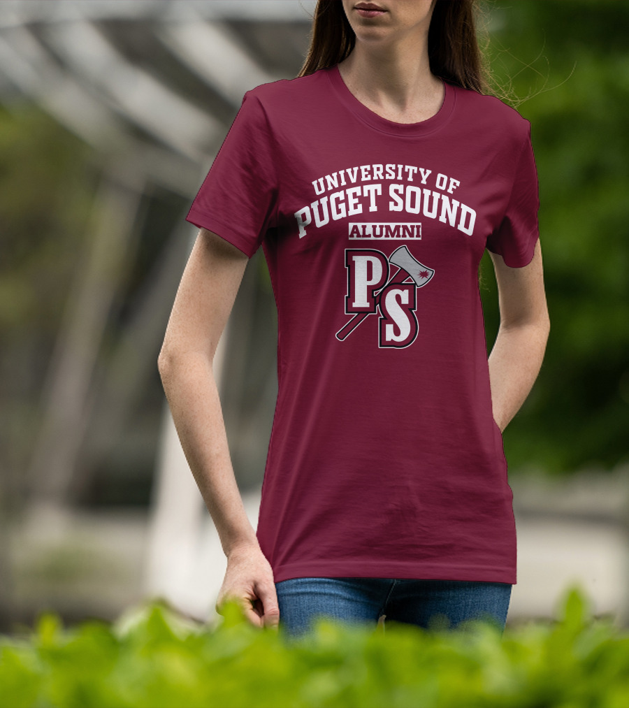 University Of Puget Sound Alumni PS Logo Axe T-Shirt
