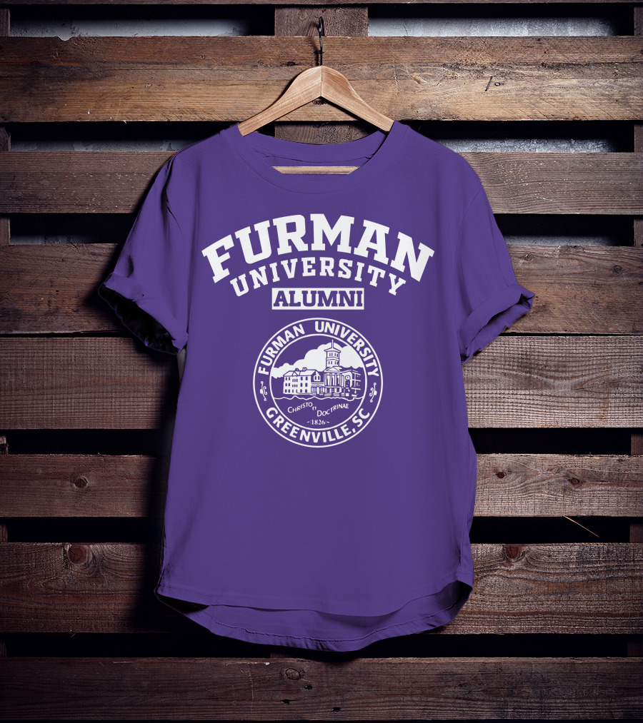 Furman University Alumni Greenville SC Christo Et Doctrinae 1826 T-Shirt
