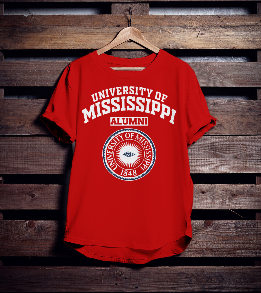 University Of Mississippi Alumni 1848 Logo Red T-Shirt