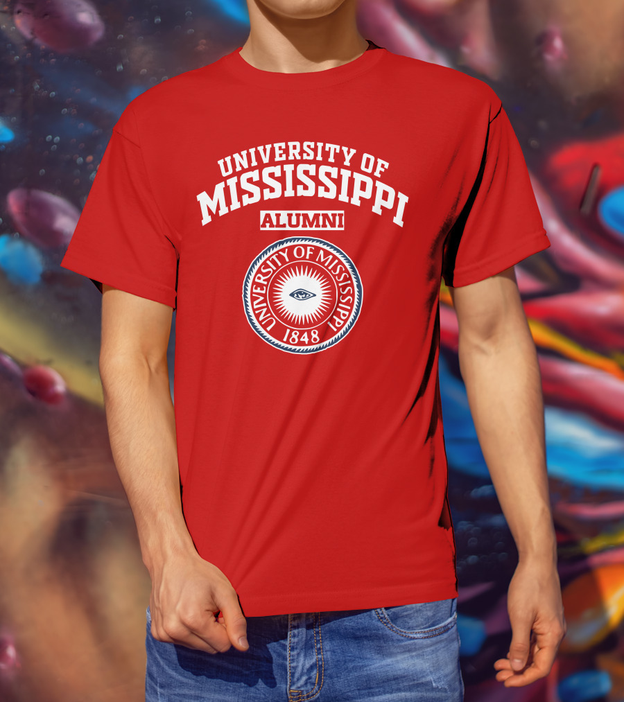 University Of Mississippi Alumni 1848 Logo Red T-Shirt