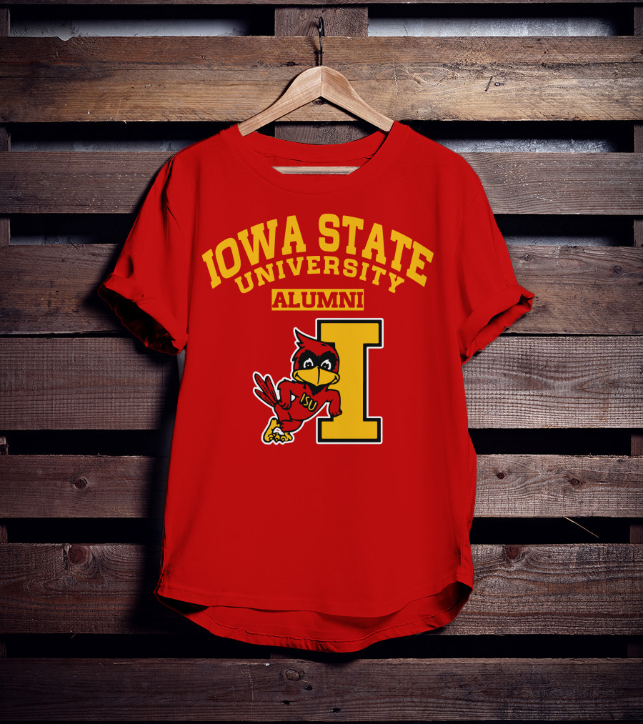 Iowa State University Alumni ISU Cardinal Mascot Block I T-Shirt
