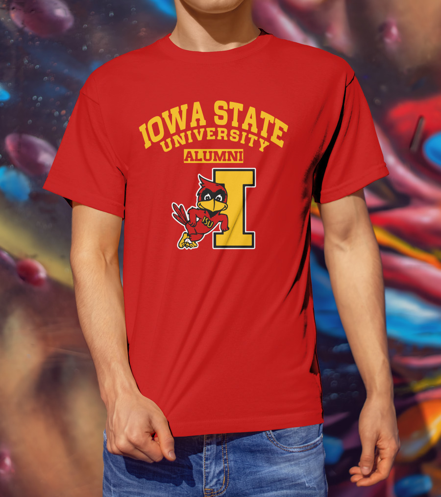 Iowa State University Alumni ISU Cardinal Mascot Block I T-Shirt