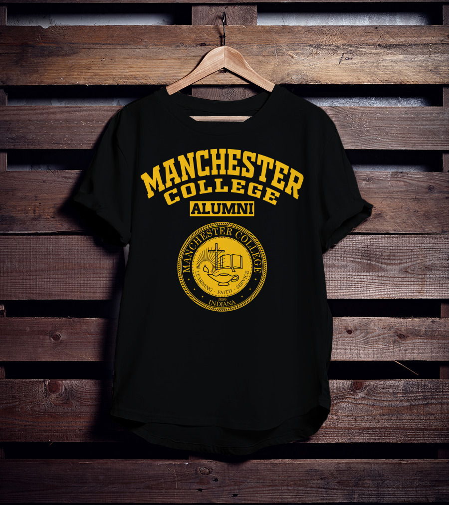 Manchester College Alumni Seal Indiana 1889 Learning Faith Service T-Shirt