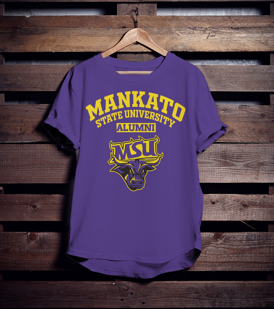 Mankato State University Alumni MSU Logo Purple Bull T-Shirt