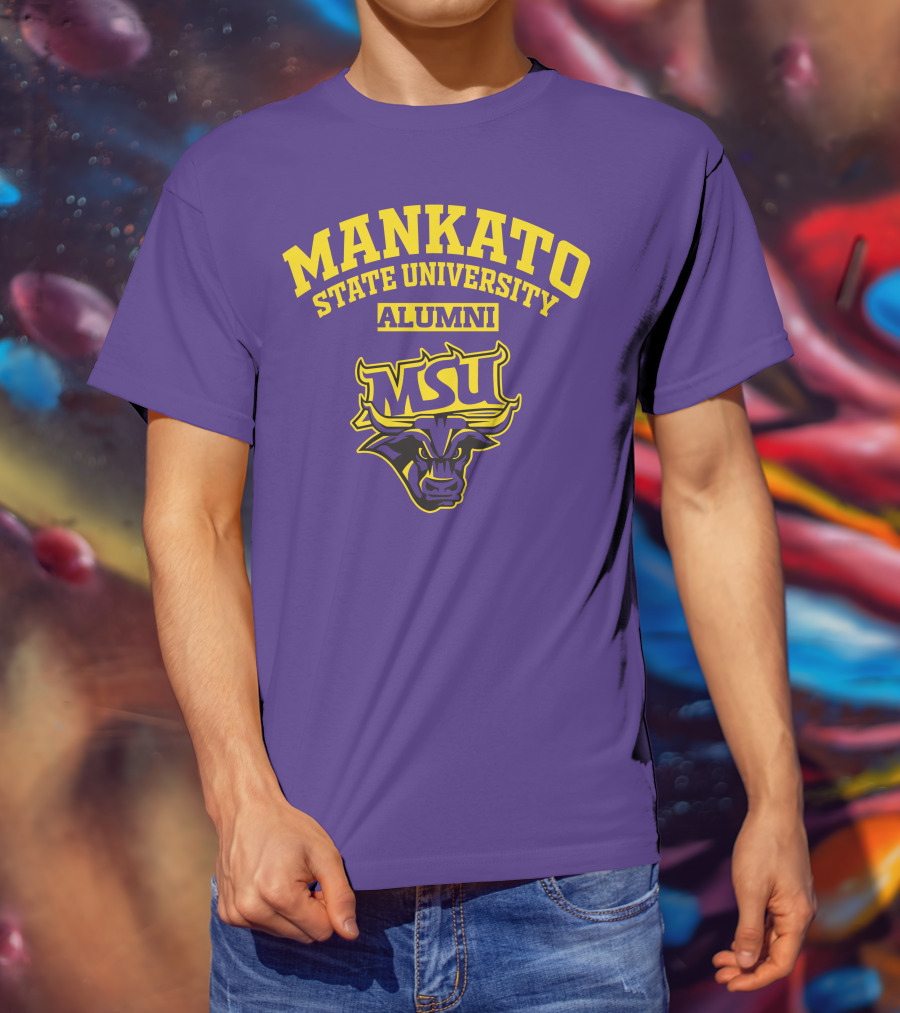 Mankato State University Alumni MSU Logo Purple Bull T-Shirt