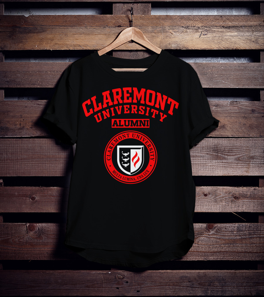 Claremont University Alumni Multa Lumina Una Lux Shield T-Shirt