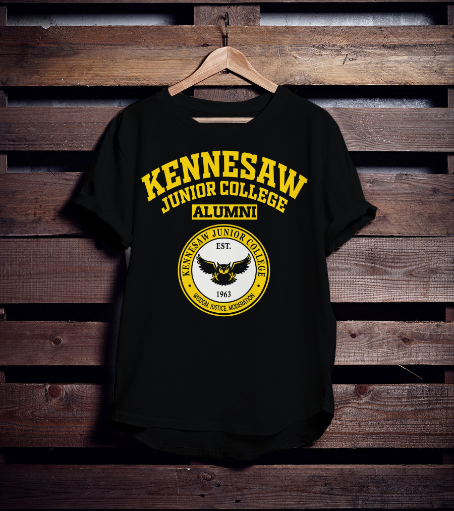 Kennesaw Junior College Alumni 1963 Wisdom Justice Moderation Owl T-Shirt