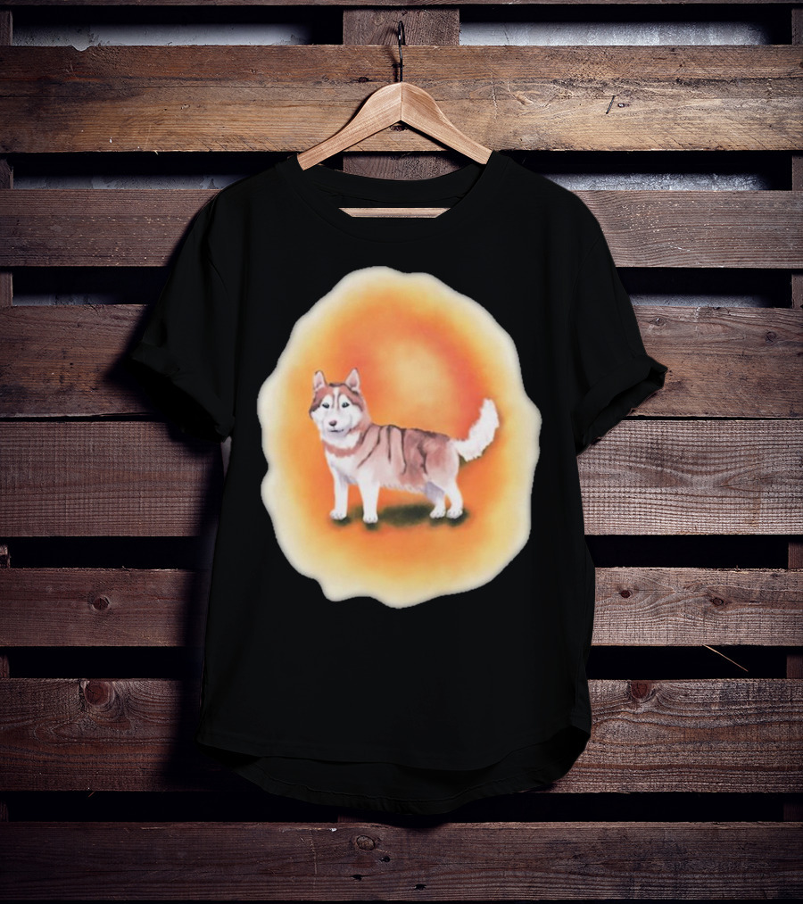 Upblissed ADHD Husky Roam As A Pack Vibrant Sunset Aura T-Shirt