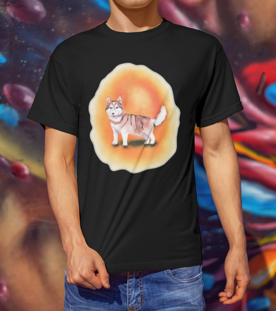Upblissed ADHD Husky Roam As A Pack Vibrant Sunset Aura T-Shirt
