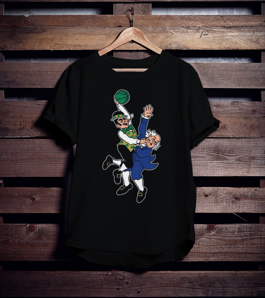 Bos Dunk Celtic Green Basketball Character With Historical Figure T-Shirt