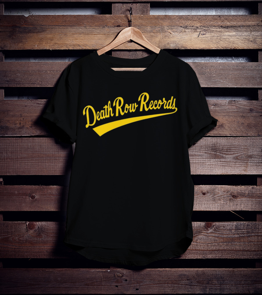 Death Row Records Baseball Style Yellow Script T-Shirt