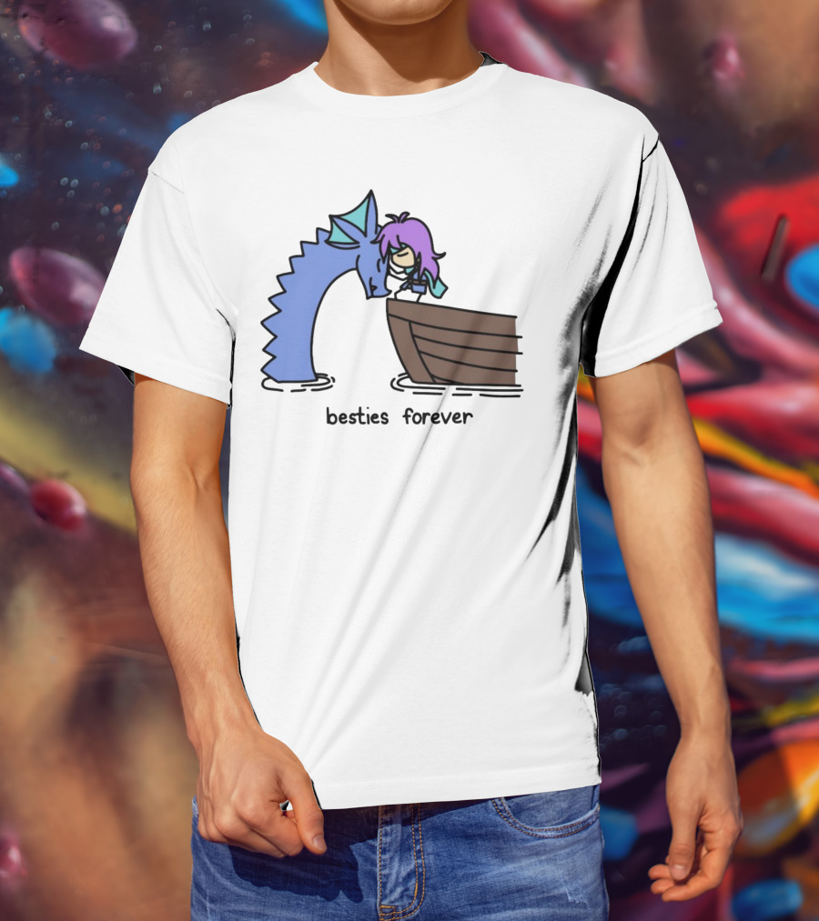 Kimchichickenbeer Faris And Syldra Besties Forever Best Friends With Dragon And Boat Scene T-Shirt