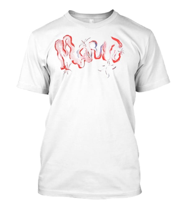 Marni Painterly Red Swirl Text T-Shirt
