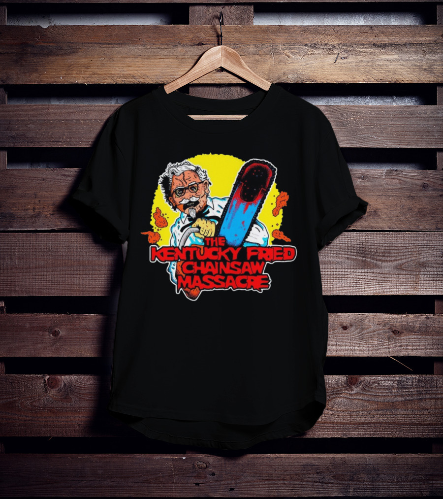 Colonel Sanders Chainsaw Parody Horror Crossover T-Shirt