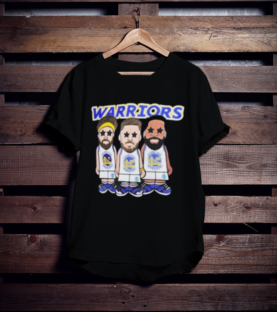 Warriors Steph Curry Klay Thompson Draymond Cartoon T-Shirt