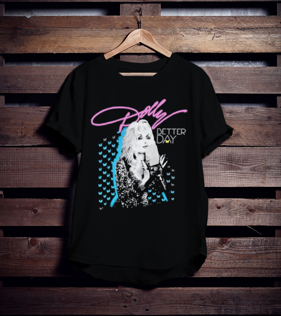 Dolly Parton Better Day Butterfly Microphone Trent Crimm T-Shirt