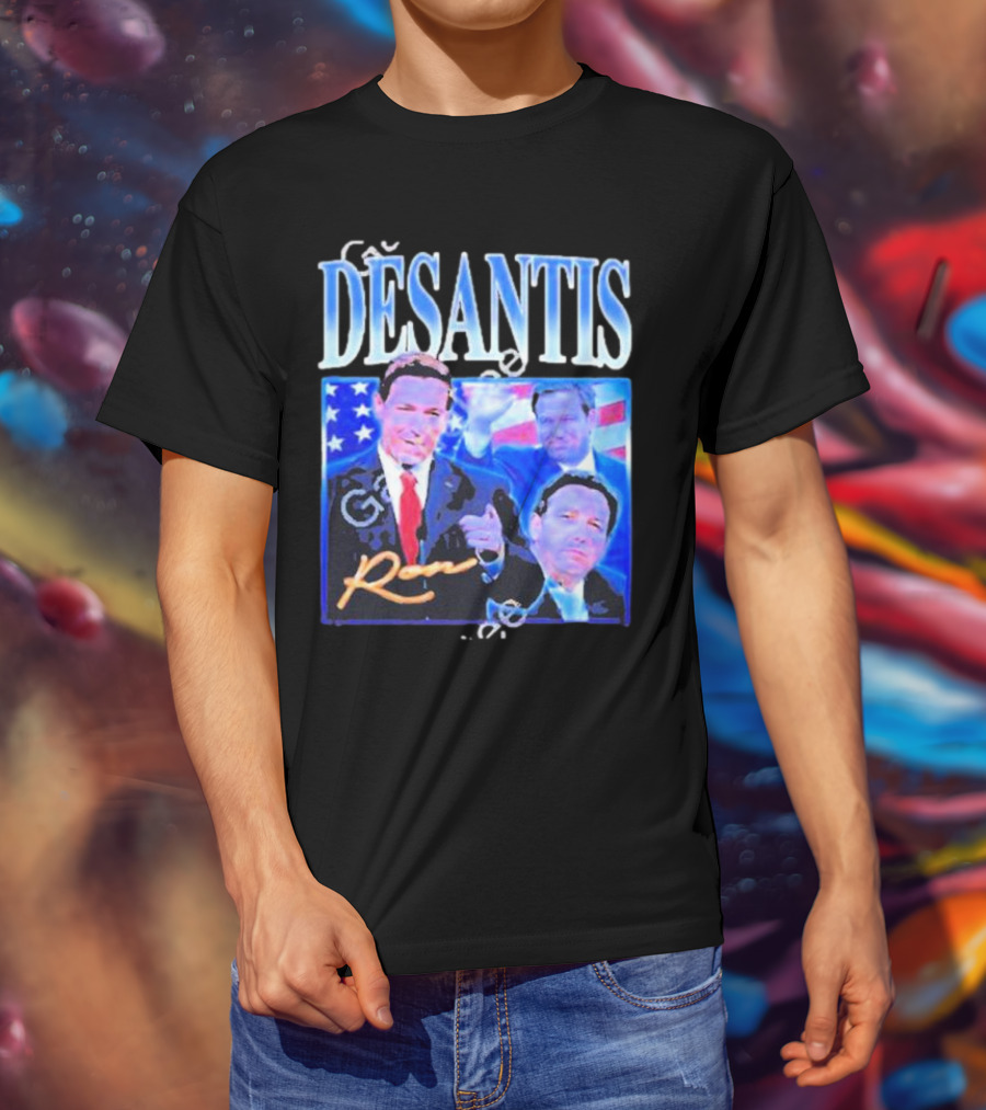 DÉSANTIS Ron American Flag Suit T-Shirt