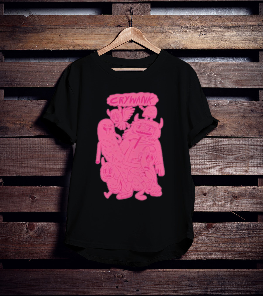 Crywank Cartoon Characters Art Pink T-Shirt